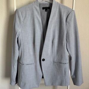 Ann Taylor Gray Blazer Tailored Collarless like new